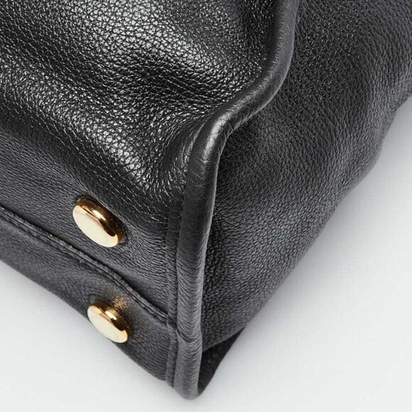 Gucci Black Pebbled Leather Small Logo Tote Bag - Picture 4 of 12